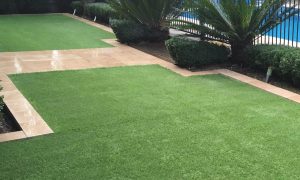 Stonedge Gardens Castle Hill Synthetic Lawn - Green Lawn and Pool Completed Project