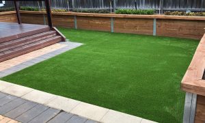 Stonedge Gardens Menai Backyard Synthetic Lawn and Retaining Walls Project